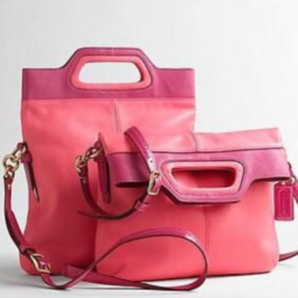 NWT Coach pink and dark pink shoulder bag